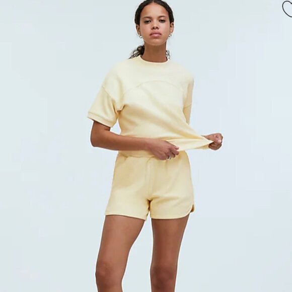 NWT Madewell Dolphin-Hem Shorts and Ribbed Muscle Tee: Botanical Dye Edition - Picture 1 of 7
